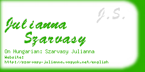 julianna szarvasy business card